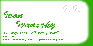 ivan ivanszky business card